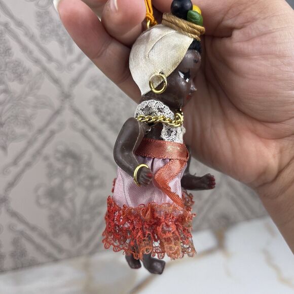 Vintage 1940s Souvenir Miniature Doll South American Caribbean Black Female 4.5" - Picture 10 of 10